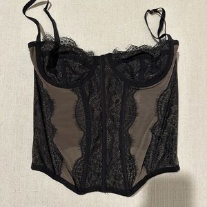 Urban Outfitters Out From Under Modern Love Corset Top Black